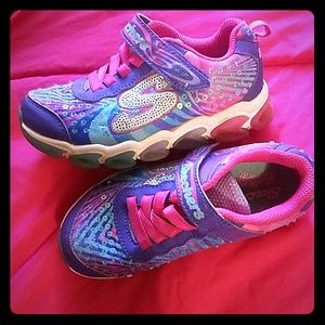 Sketchers S-lights velcro tennis shoes